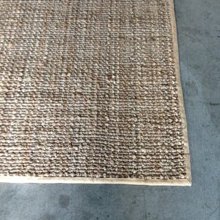 Knotted Natural and Silver Jute With Hessian Border 2.30 x 3.40 $954.00